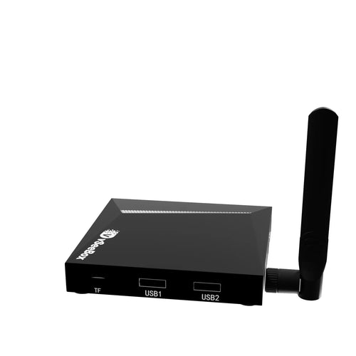 Vseebox V6 Pro front panel showing USB and TF card ports