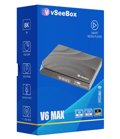 Vseebox V6 Max Android TV Box | 4GB 64GB, 6K Ultra HD